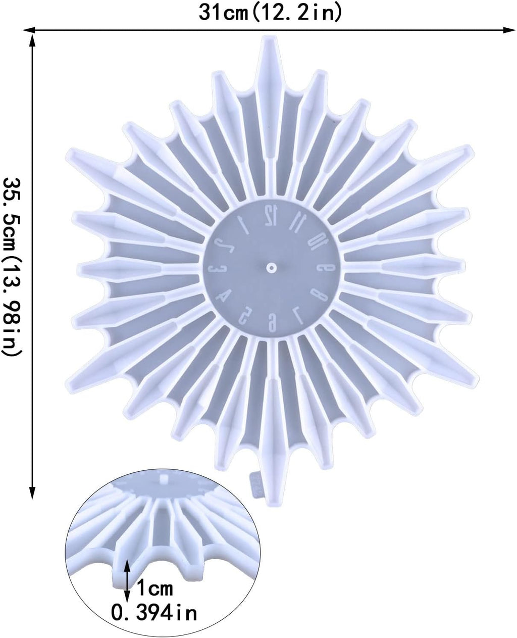 Silicone Clock Mold with Arabic Numerals F17416