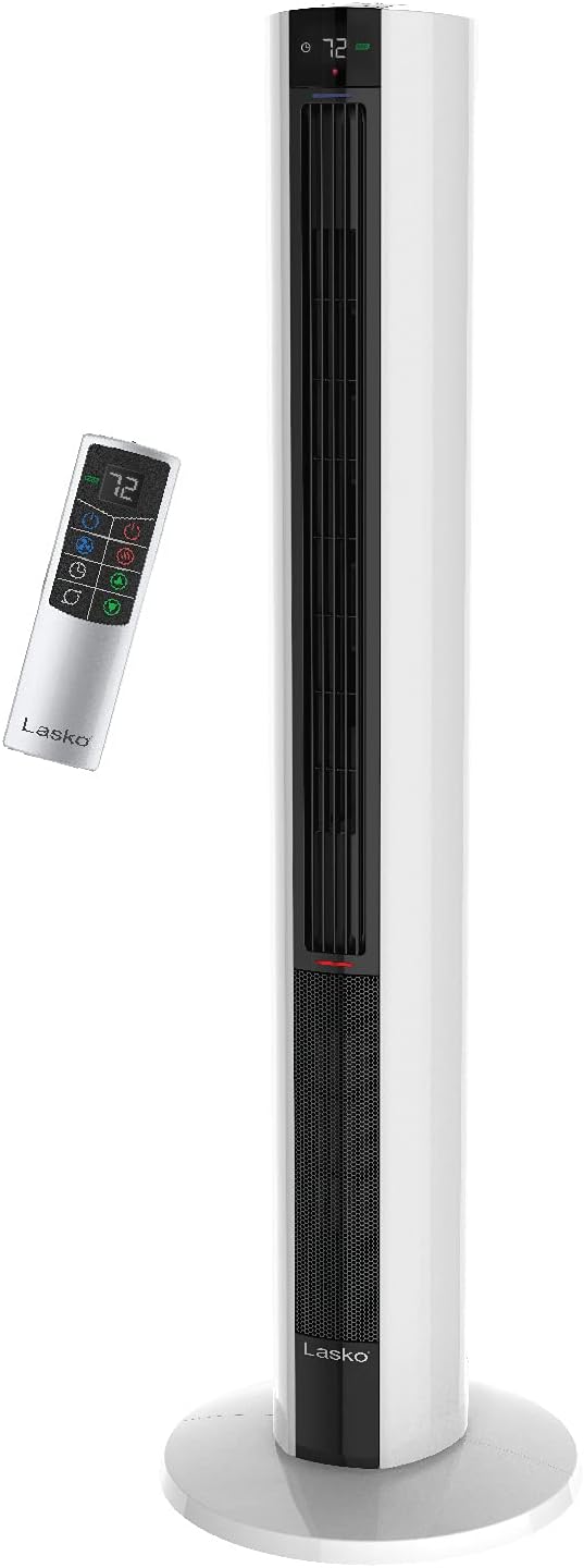 Black White 42 Inch Fan & Space Heater Combo Tower A534354