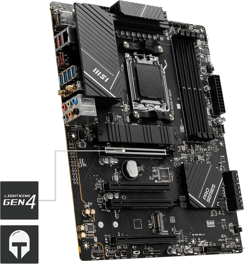 AMD AM5 ATX Motherboard, 4x DDR5, 1x PCI-E x16, 2x M.2, 6x SATA, 8x USB 3.2, 1x USB Type C K4158