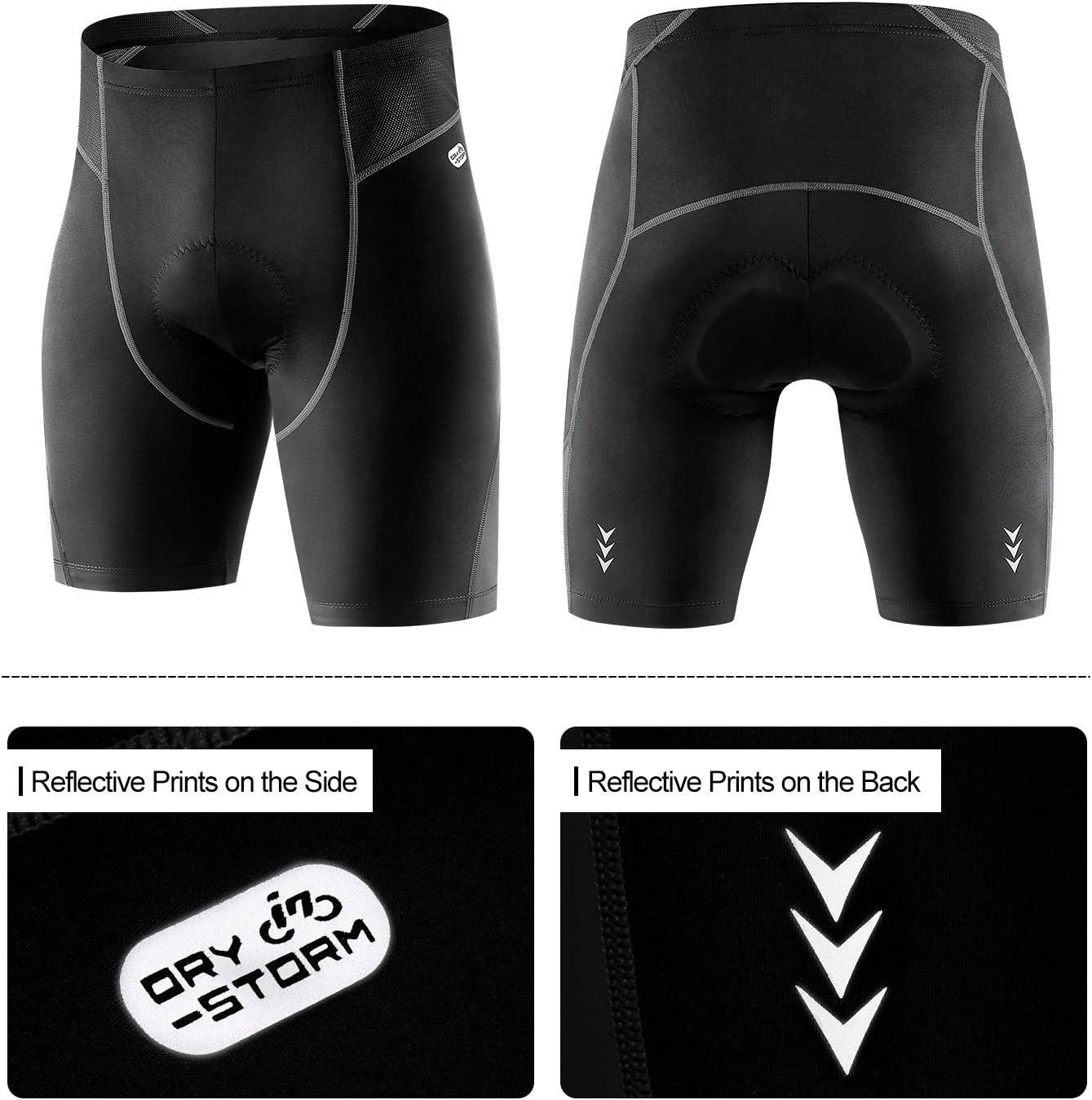 Grey 3D Padded Cycling Shorts H9516