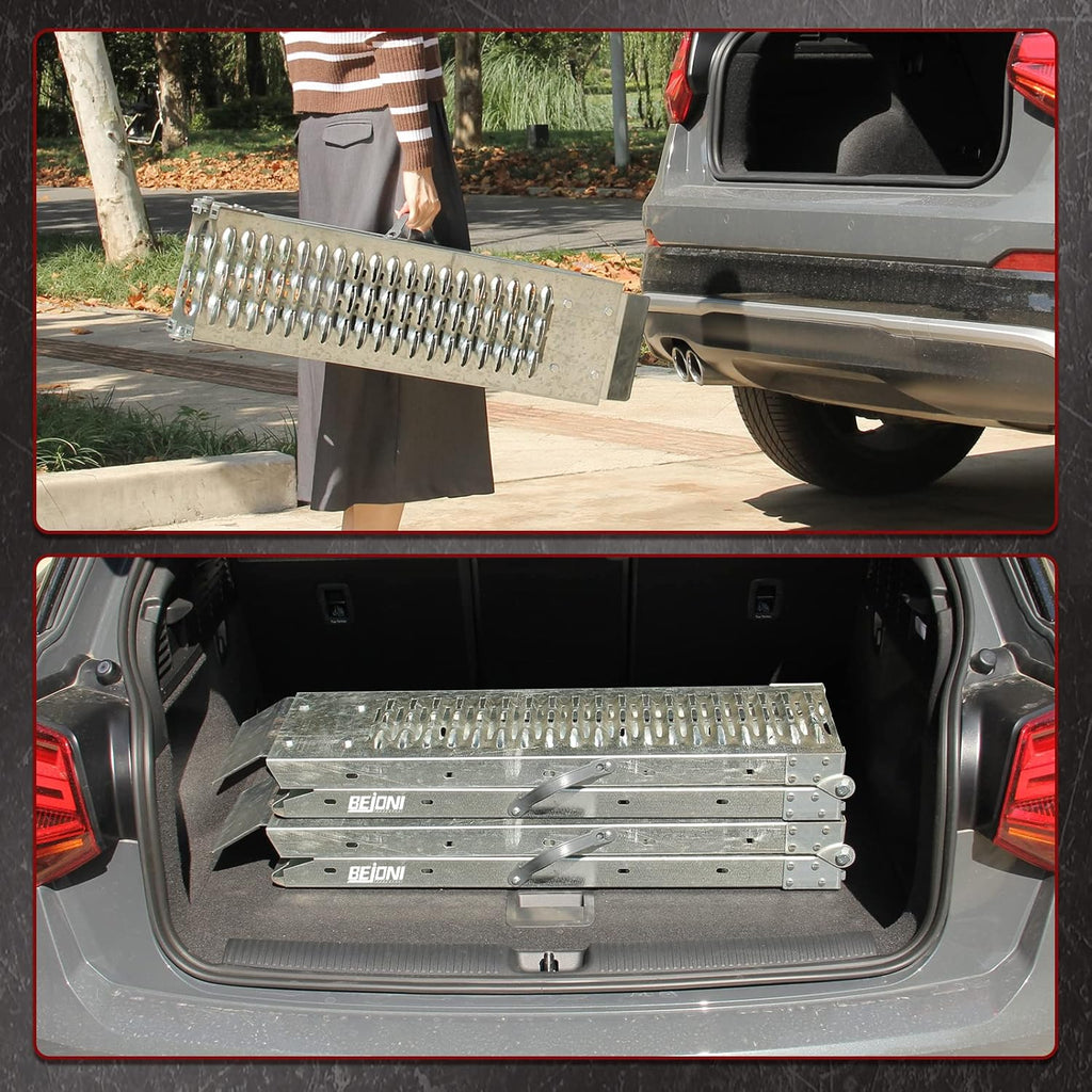 67'' x 8.7'' Folding Heavy Duty Steel Loading Ramps, 950 lb Capacity, 1 Pair O8697