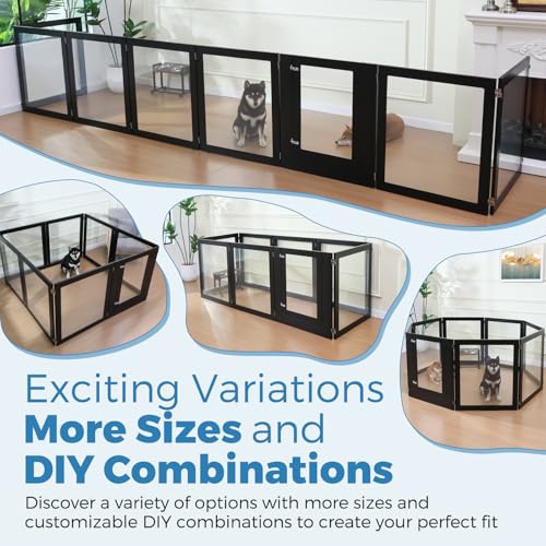 White 6 Panel Acrylic Dog Playpen with Door D926
