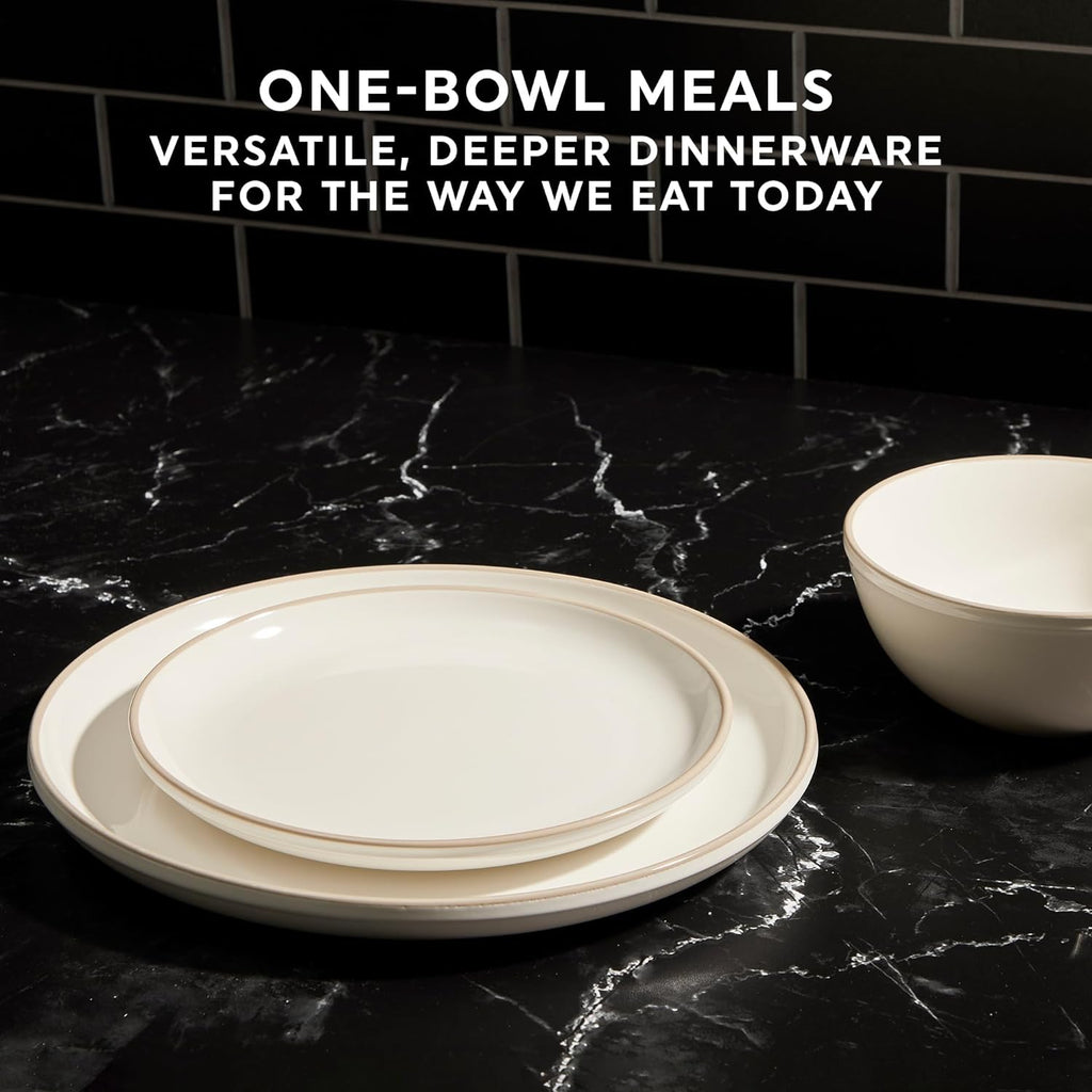 16-Pc Stoneware Dinnerware Set, Navy N6302
