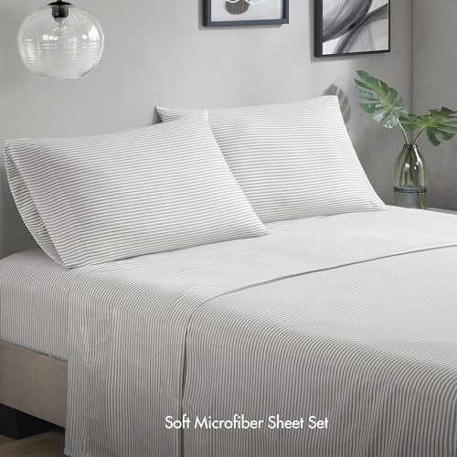 Queen Aqua/Grey 7 Piece Microfiber Comforter Set N213541