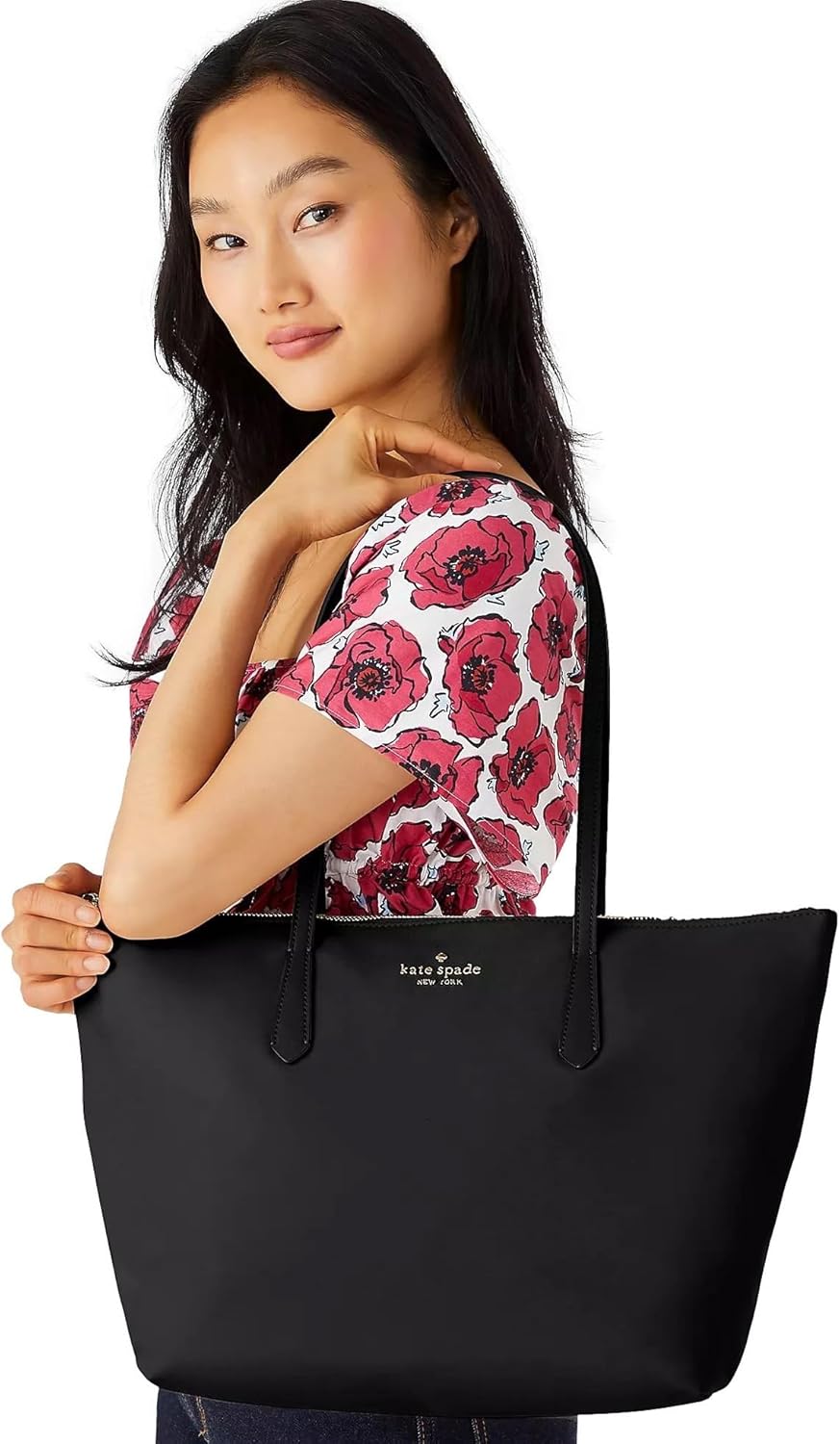 Black Large Nylon Tote B998