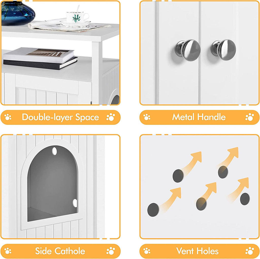 Cat Litter Box Enclosure with Storage Shelf H58845
