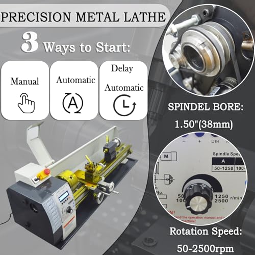 8"x32" Benchtop Metal Lathe Machine 1100W 50-2500RPM I8944