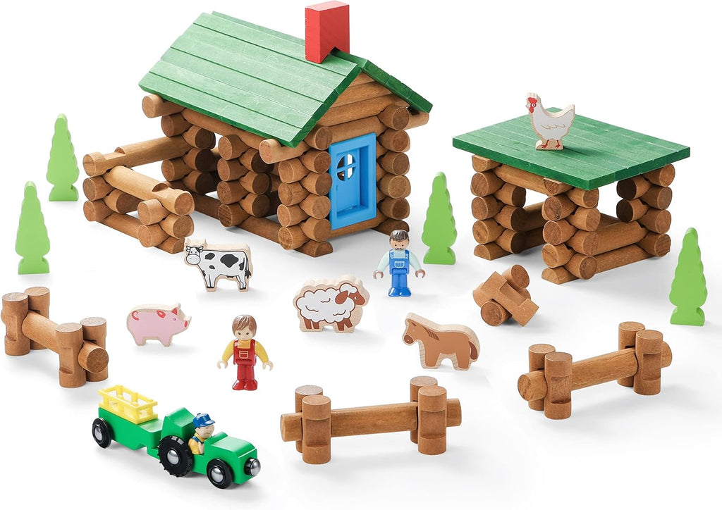 122 PCS Wooden Log Cabin Building Toy Set Q708080