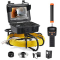 9" Pipeline Inspection Camera with 512Hz Locator, 165 ft, IP68, 12 Adjustable LEDs, 16 GB SD Card Y90385