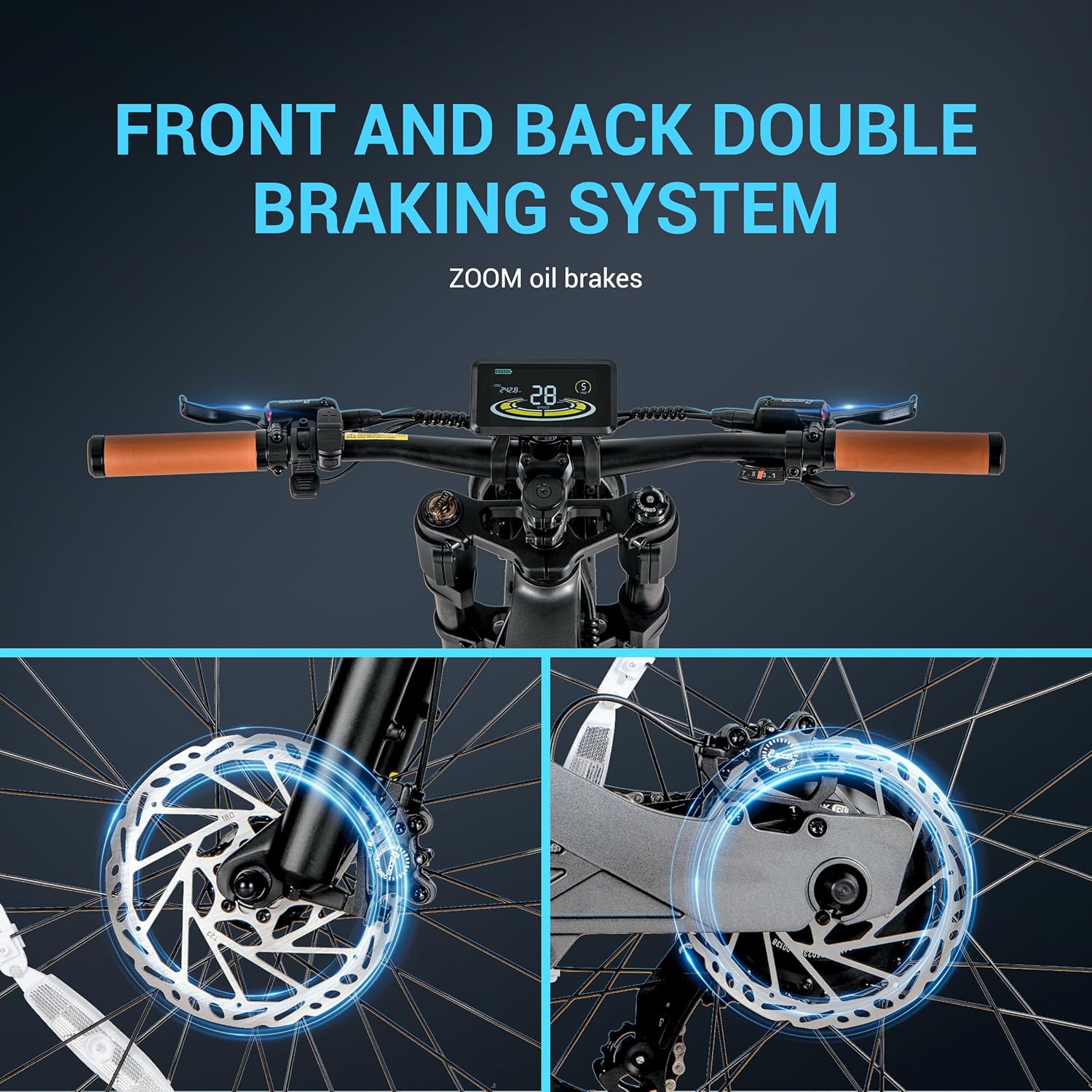 24 * 4.0" Fat Tires Electric Bicycle with 48V20Ah Battery, 7 Gears, Full Suspension Hydraulic Brakes C95095