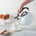 White Enamel on Steel Tea Kettle B388