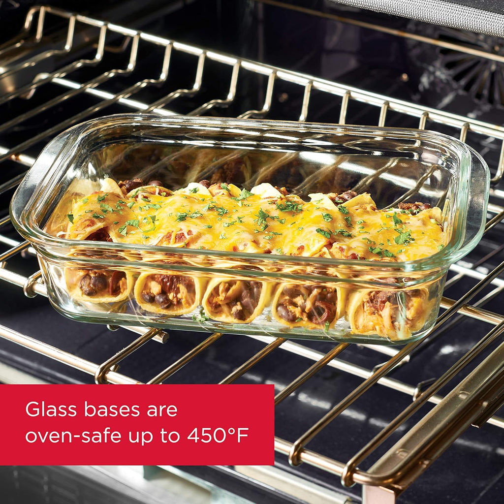 8-Piece Clear Glass Food Storage Containers with Lids T62161