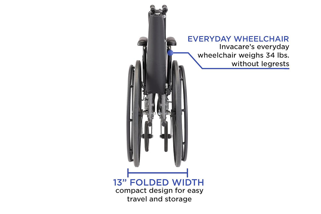 Folding Wheelchair 22 Inch Seat with Padded Legrests & Desk Arms E31931