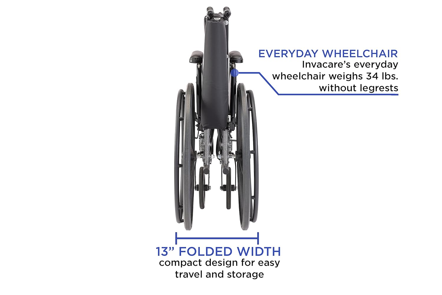 Folding Wheelchair 22 Inch Seat with Padded Legrests & Desk Arms E31931
