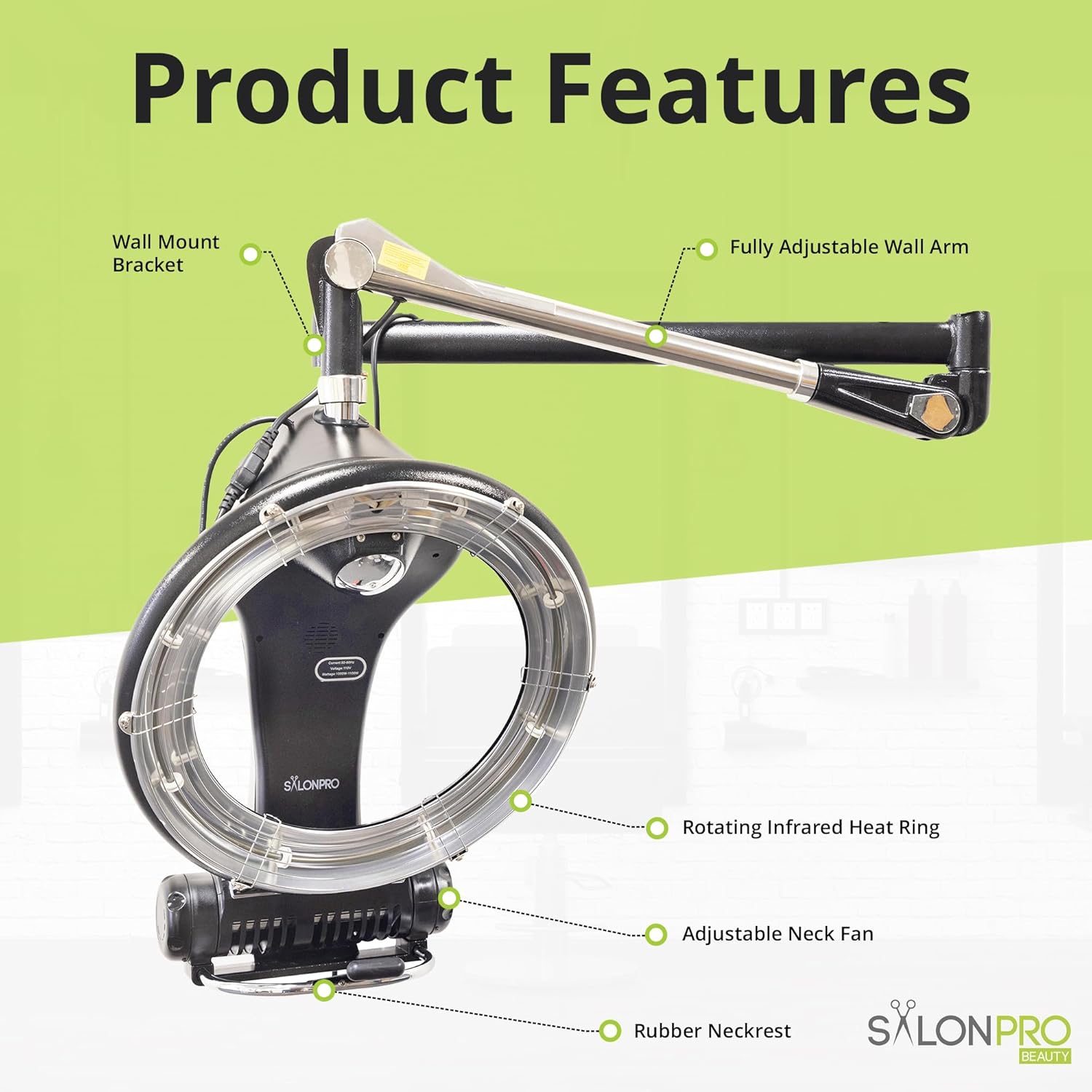 Grey Infrared Hair Color Processor & Dryer Accelerator with Wall Mount O153082