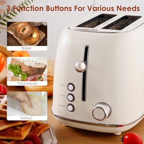 2 Slice Retro Stainless Steel Toaster with Extra Wide Slot Z81928