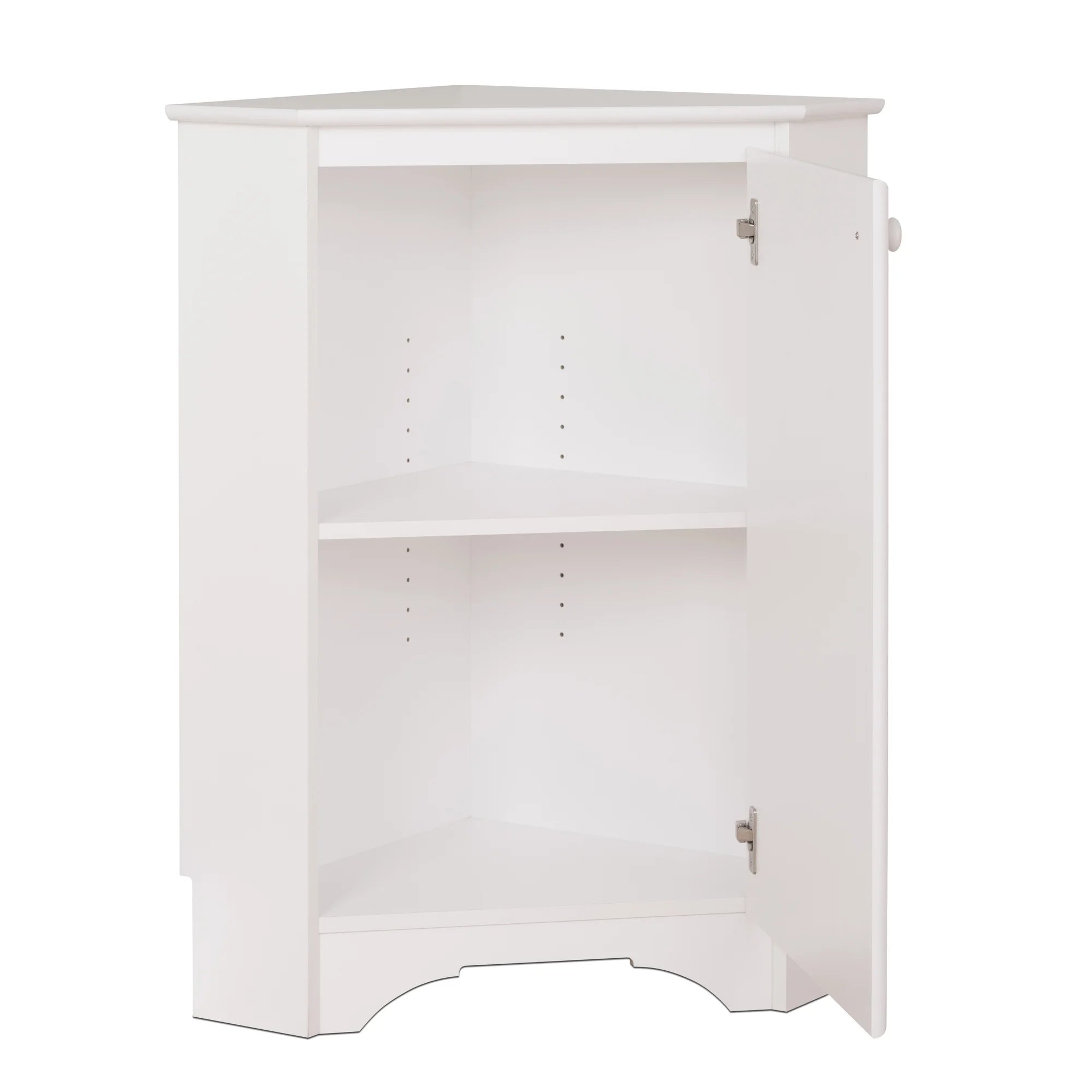 White Corner Storage Cabinet with Doors 29.25" W x 36" H S784225