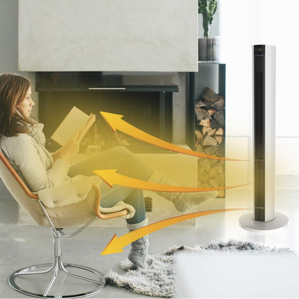 Black White 42 Inch Fan & Space Heater Combo Tower A534354