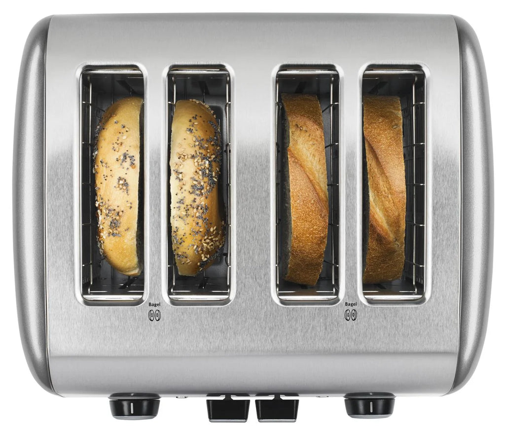 Brushed Stainless Steel 4-Slice Toaster with Manual High-Lift Lever F953