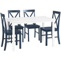 5-Piece Engineered Wood Dining Set in White/Navy R981628