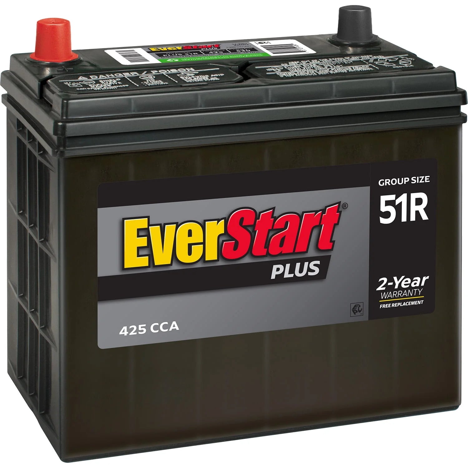 Lead Acid Automotive Battery, Group Size 51R 12 Volt, 425 CCA J642720