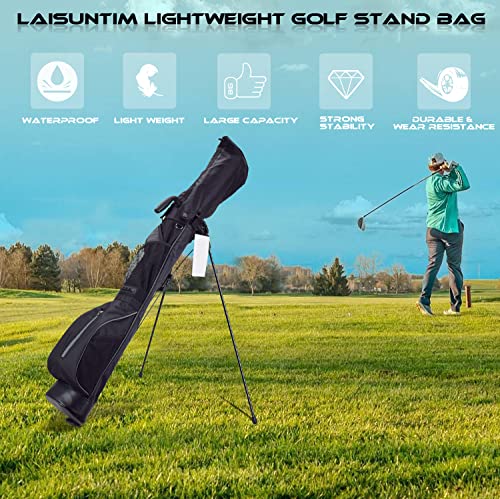 Lightweight Mini Golf Stand Bag with Rain Cover and Removable Padded Shoulder Strap I586522