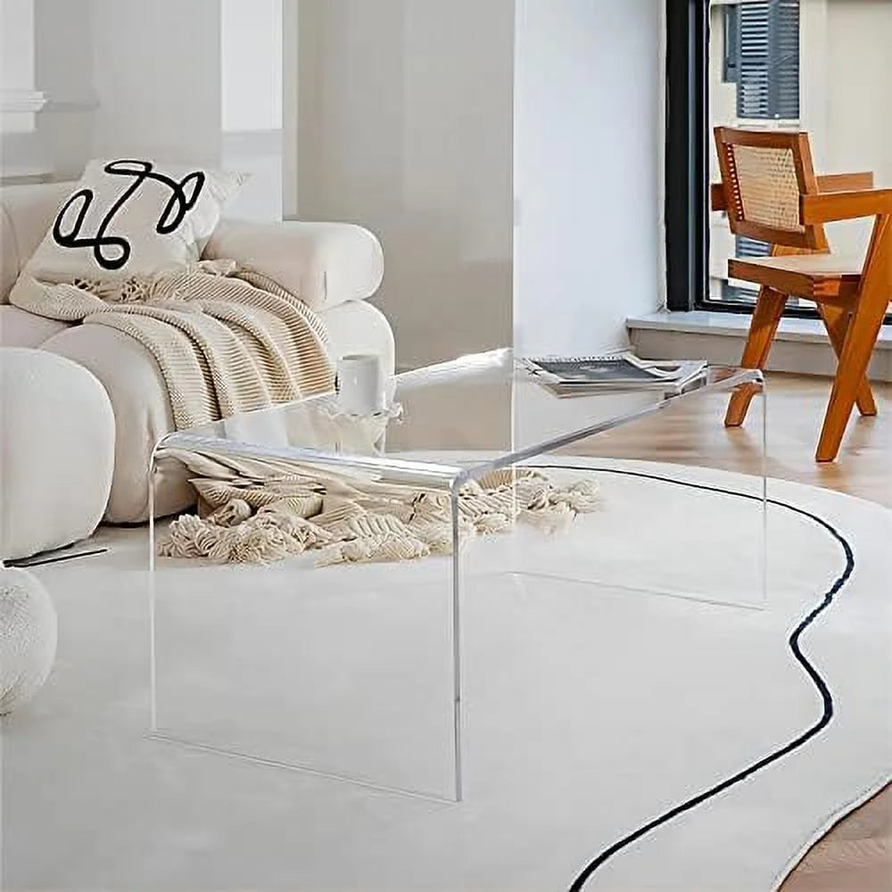 Acrylic Coffee Table with Waterfall Edges X431466