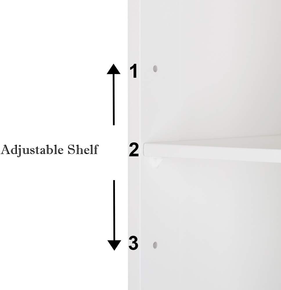Wooden Bathroom Floor Cabinet with 4 Doors Adjustable Shelves V56754