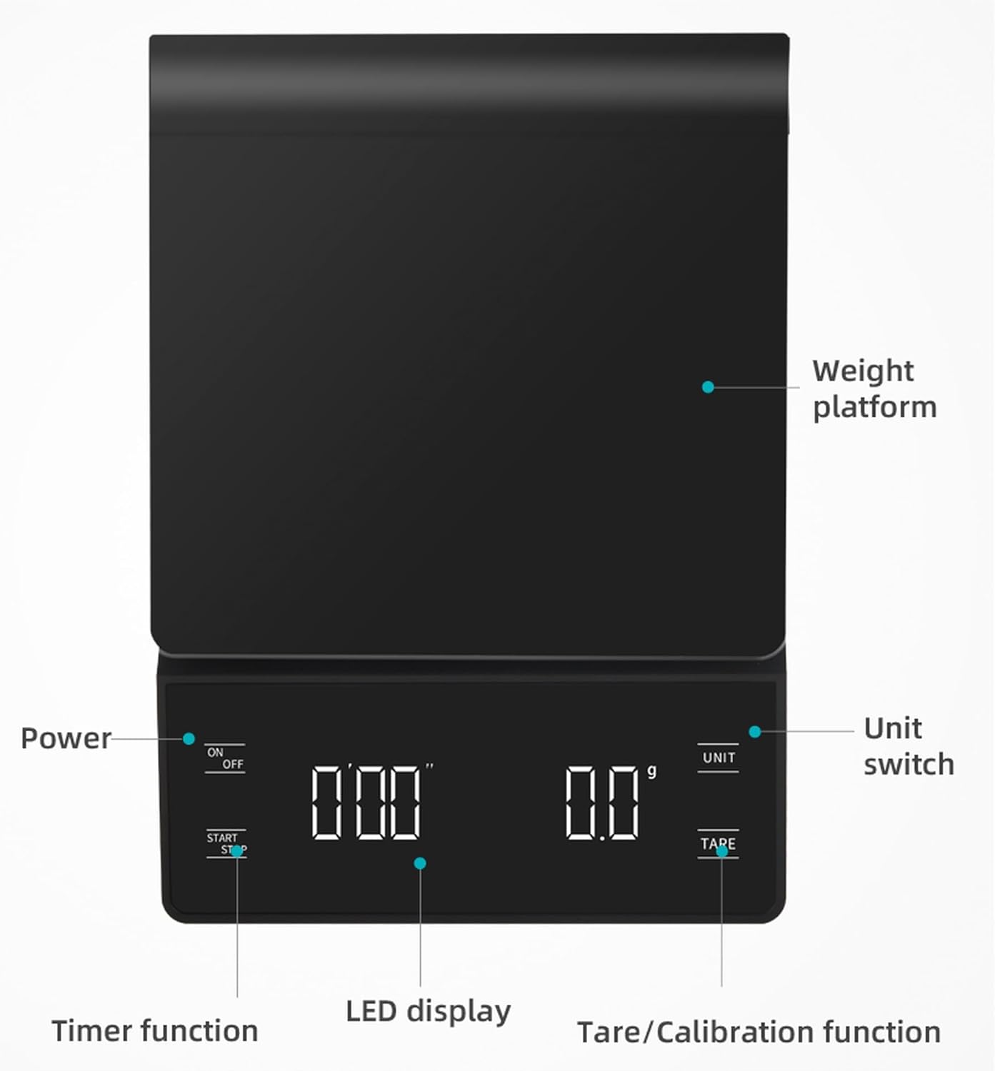 Digital Coffee Scale with Timer Y470