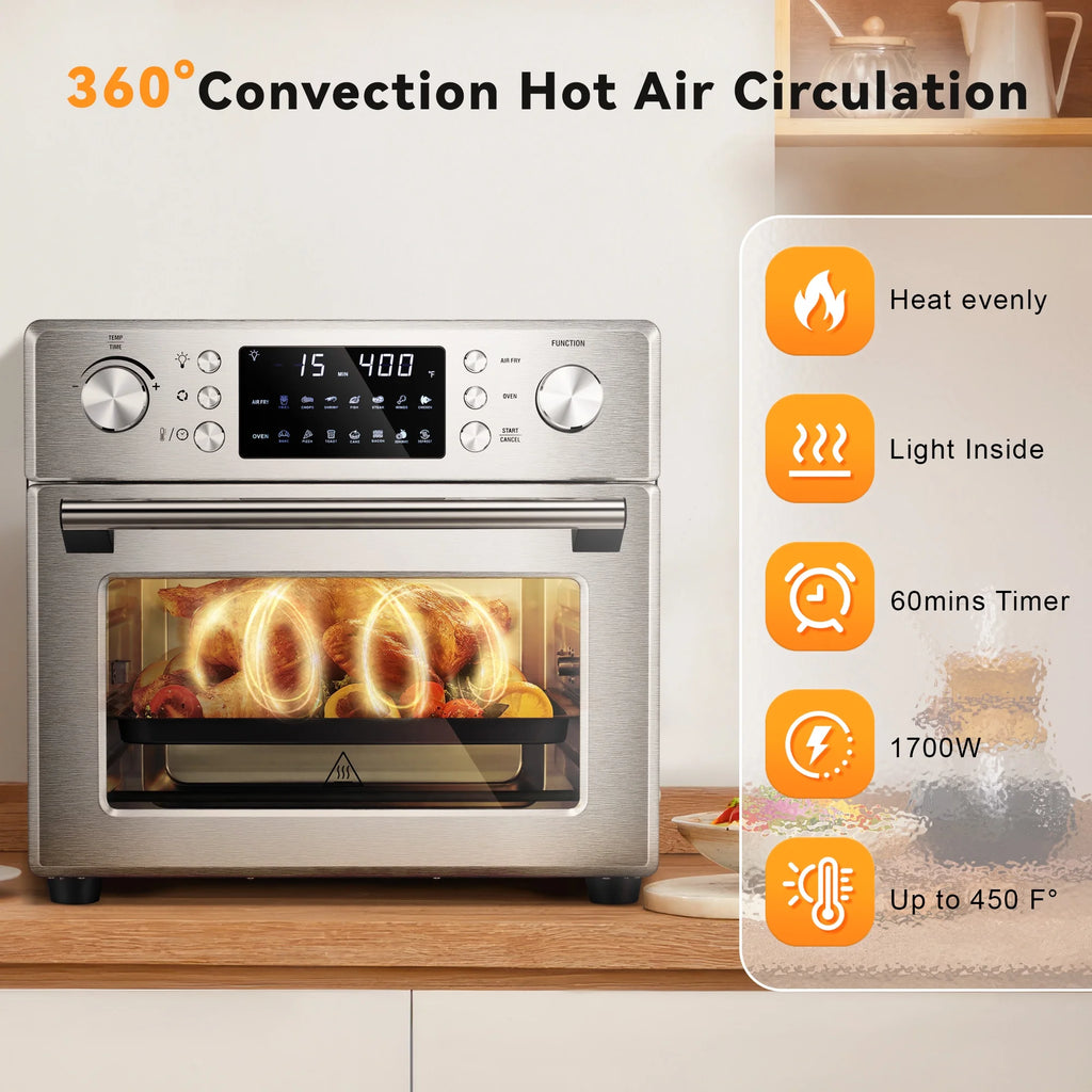 26.4 QT Stainless Steel Convection Air Fryer Oven E649