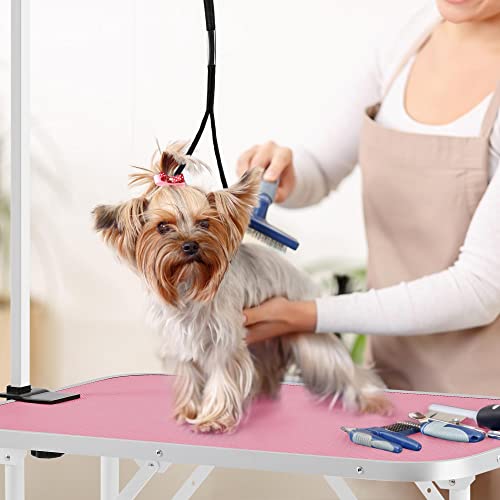 32in Foldable Pet Grooming Table with Adjustable Arm & Noose B495