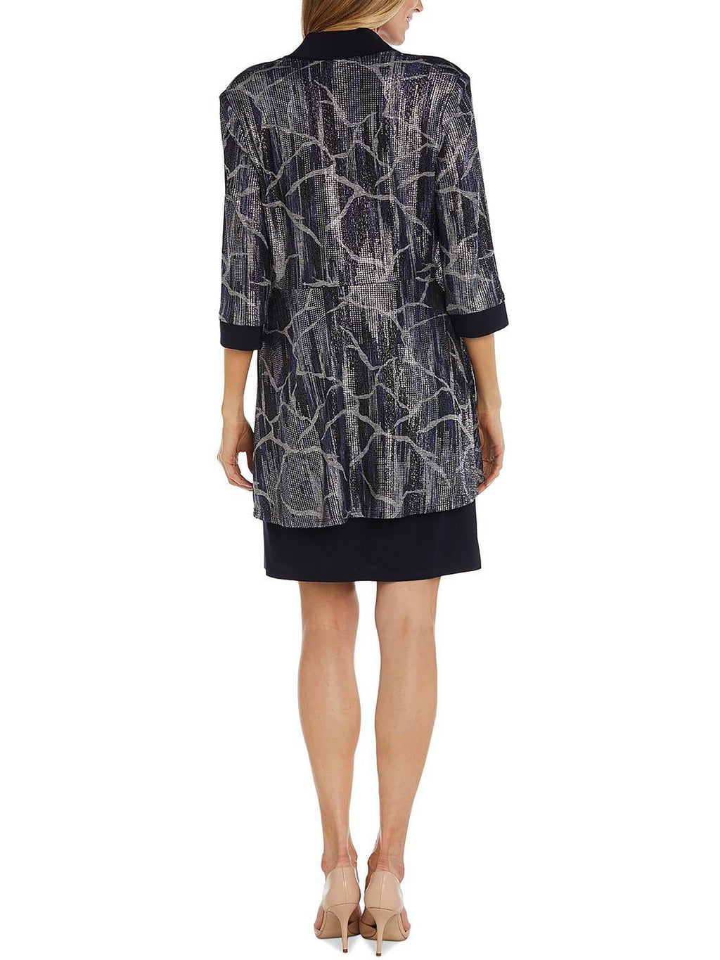 Printed Metallic Two Piece Dress L54892