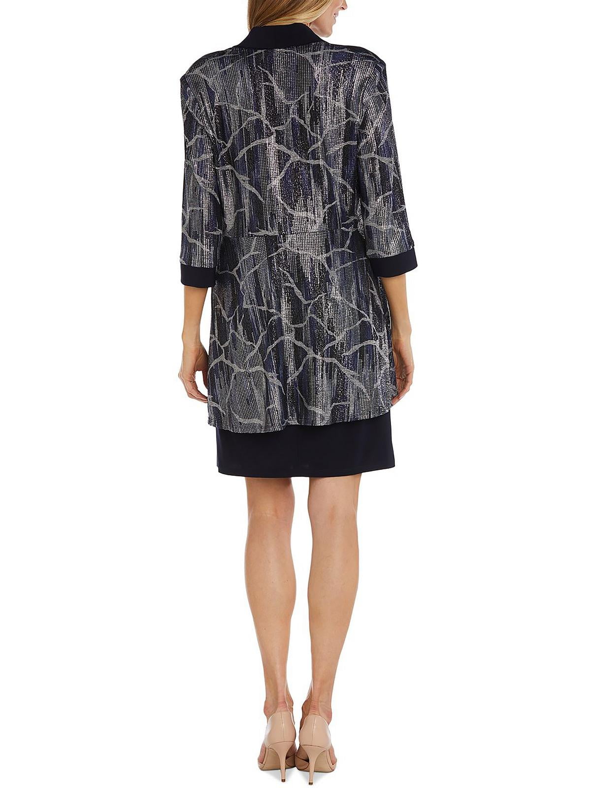 Printed Metallic Two Piece Dress L54892