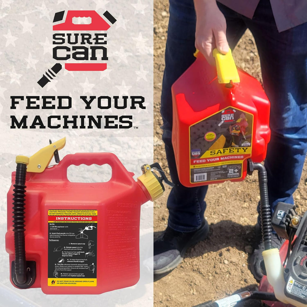 2 Gallon Red Safety Container with Rotating Spout W839742