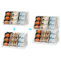 2 Pack 2-Tier Black Metal Can Rack Organizer with 4 Adjustable Dividers D73963