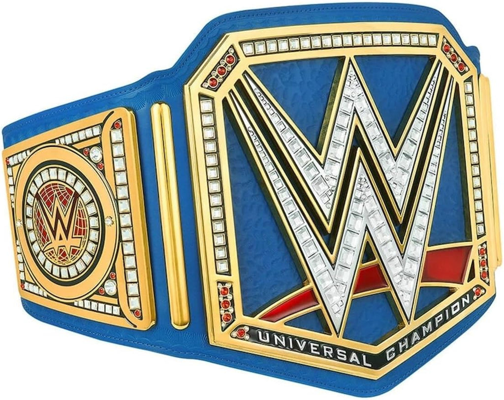Blue Universal Championship Title Belt with Metallic Sideplates and Adjustable Strap R11404