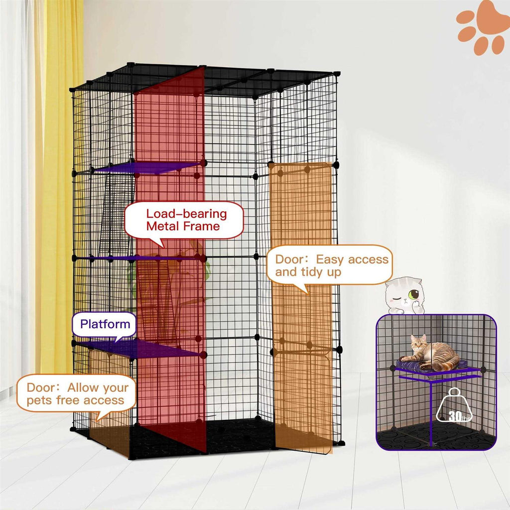 DIY 4-Door Large Cat Cage Playpen R799