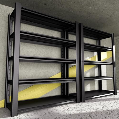 5-Tier Heavy Duty Garage Shelving Unit, 3000 LBS Capacity Metal Storage Rack 72" H x 48" W x 20" D, Adjustable Steel Shelves R174