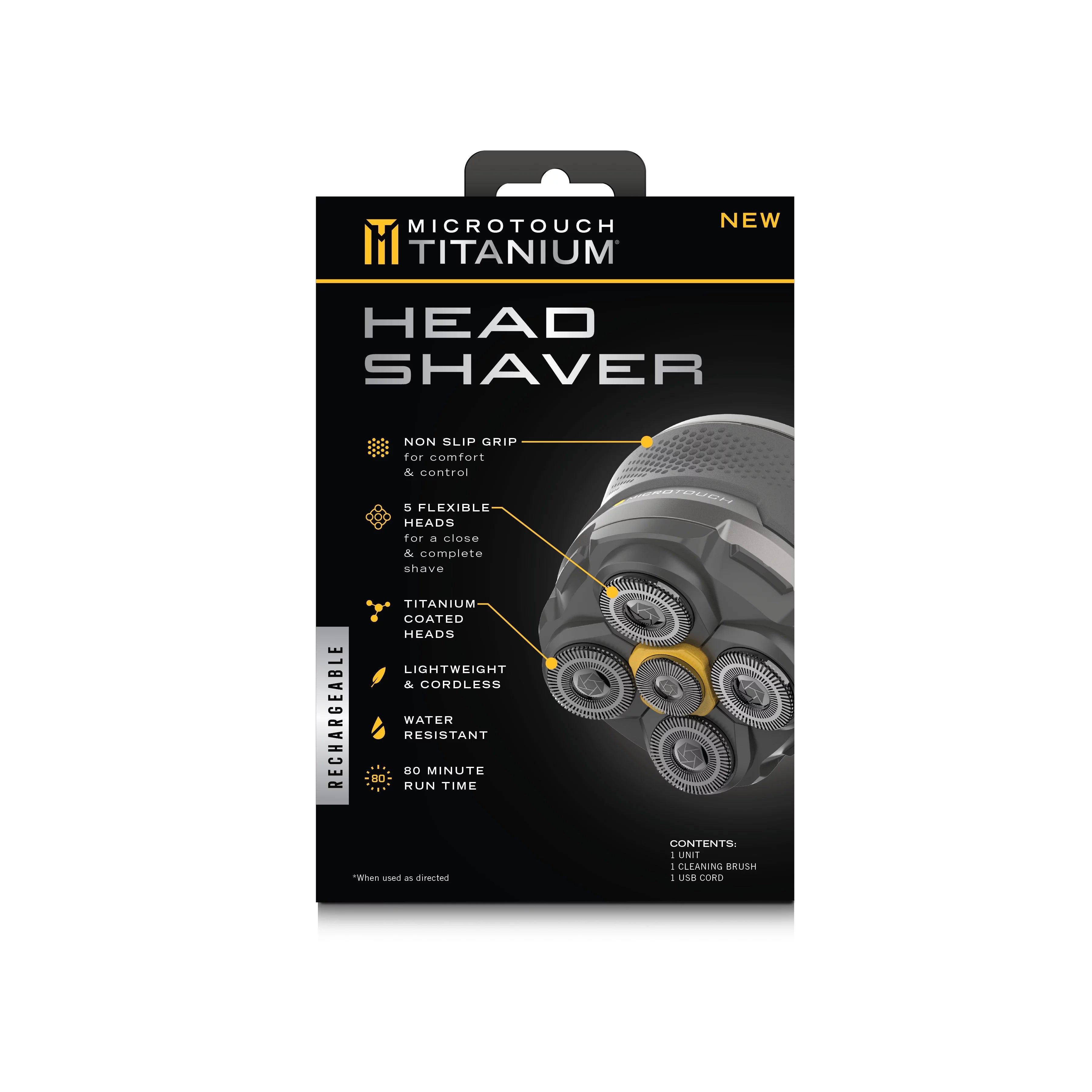 Black Titanium Head Shaver, 5 Flexible Heads L2646