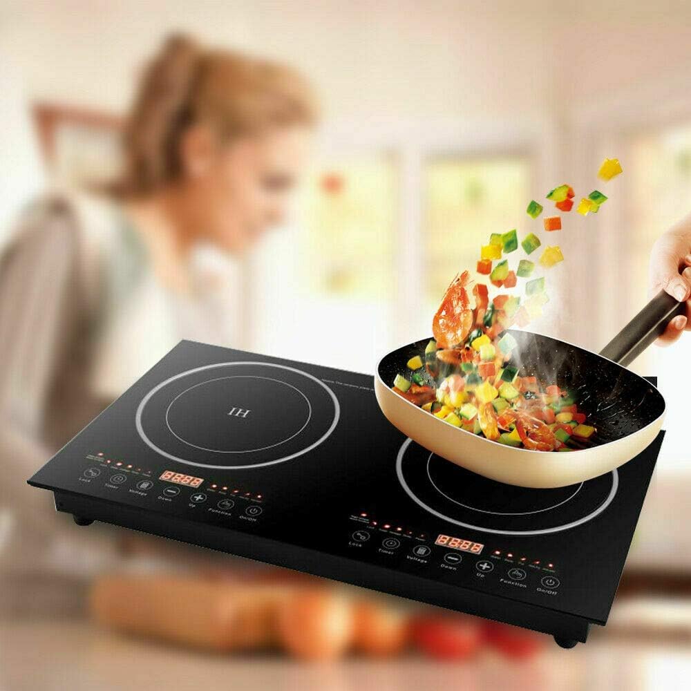 Dual Induction Cooktop 2400W Portable Electric Stove Burner Hot Plate R59324