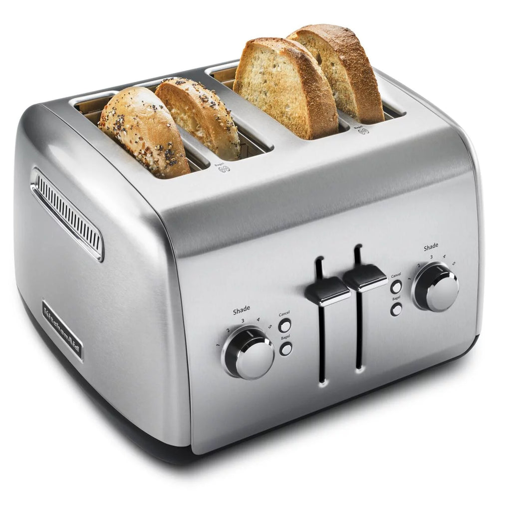 Brushed Stainless Steel 4-Slice Toaster with Manual High-Lift Lever F953