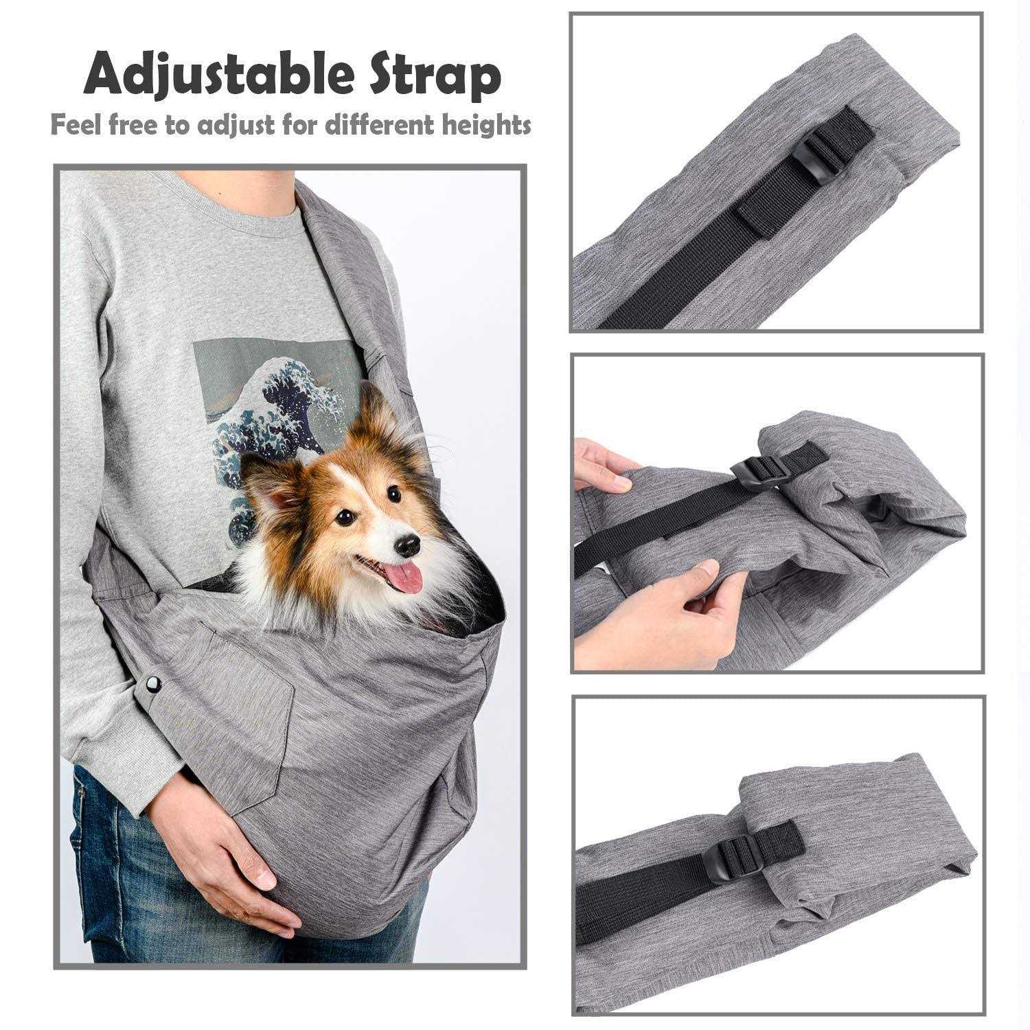 Dog Sling Carrier with Adjustable Padded Shoulder Breathable Mesh F935480