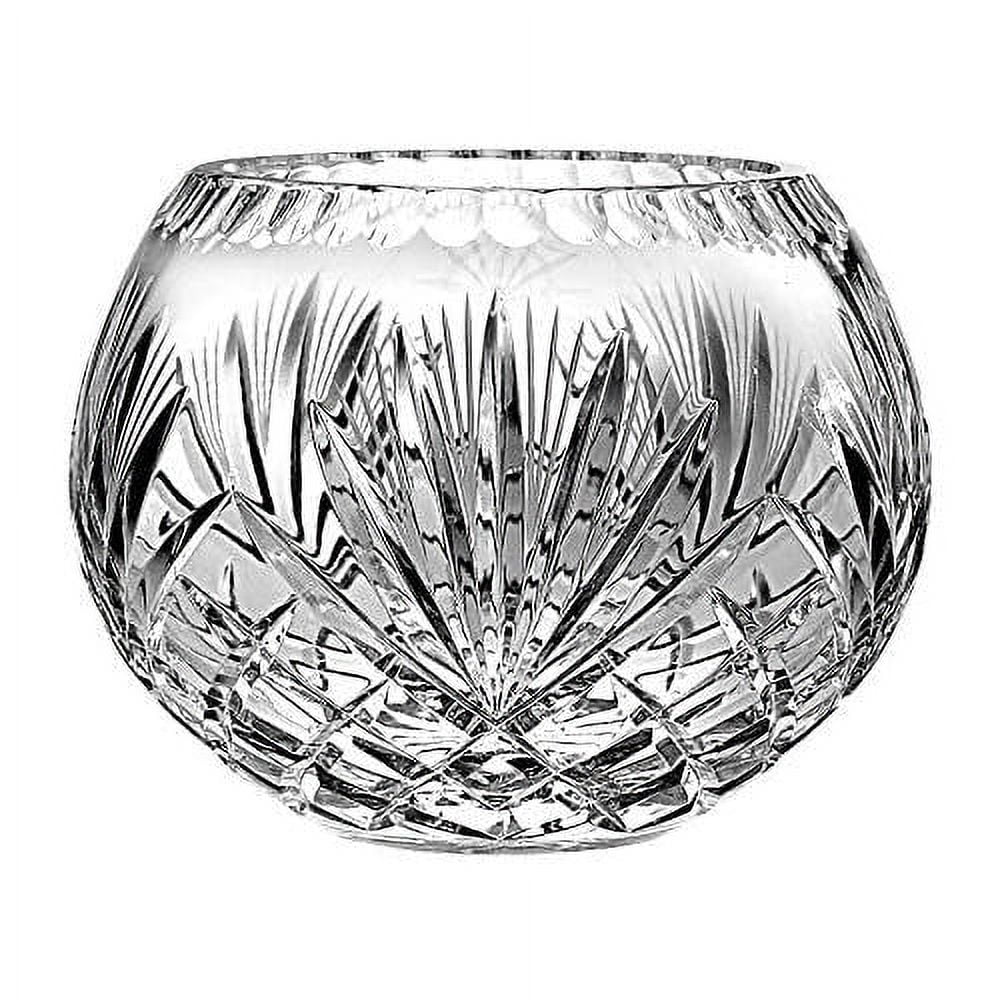 8" Hand Cut Crystal Rose Bowl P27242