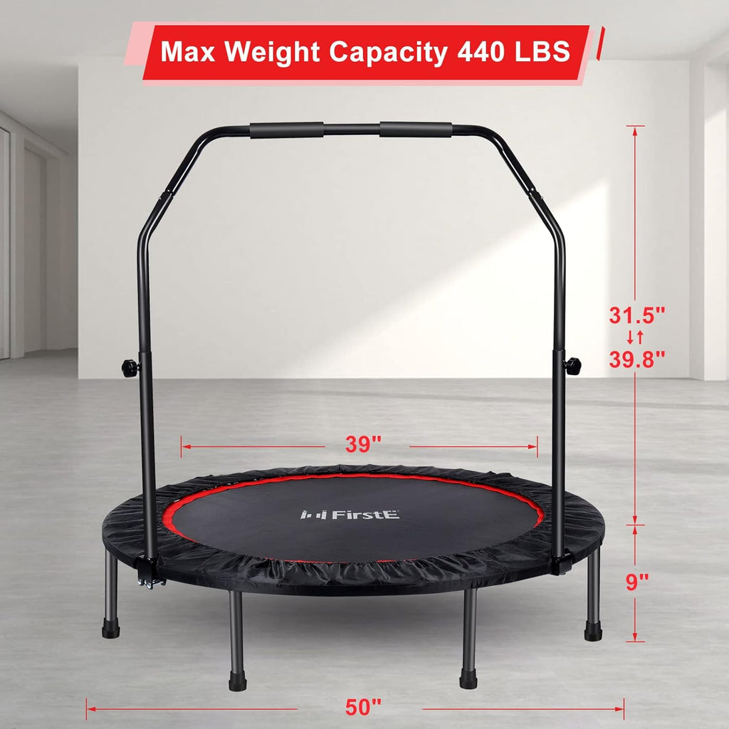 50" Foldable Fitness Trampoline with Adjustable Foam Handle C36388
