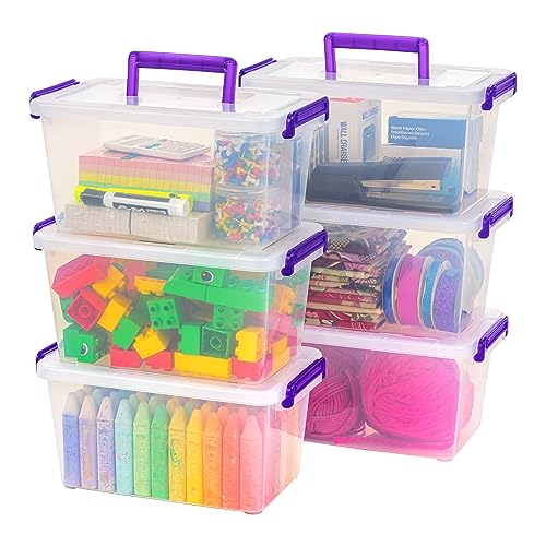 6 Pack Clear Plastic Storage Bins with Lids F21200