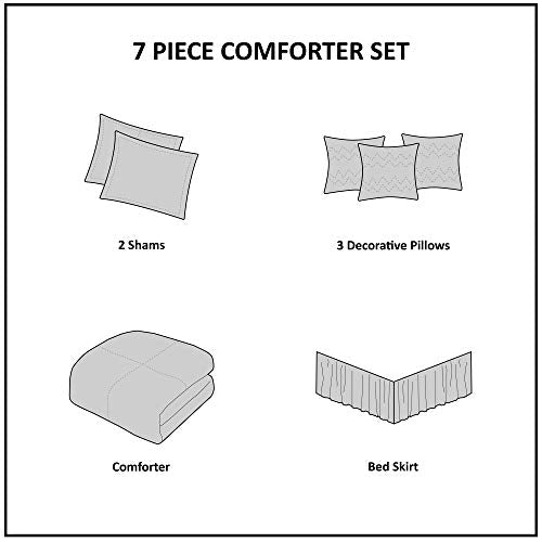 Red King 7 Piece Down Alternative Comforter Set W289