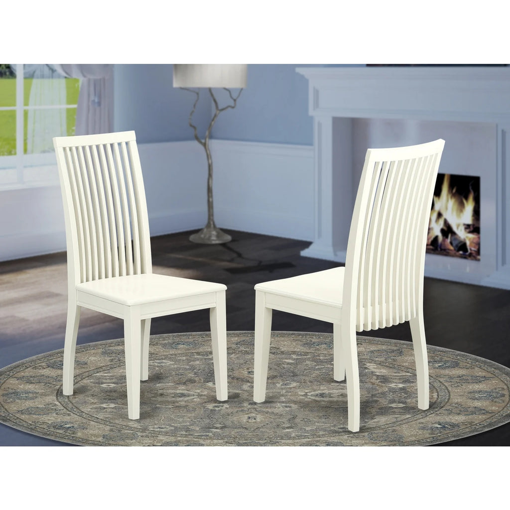 Linen White Wood Dining Chairs (Set of 2) Z71129