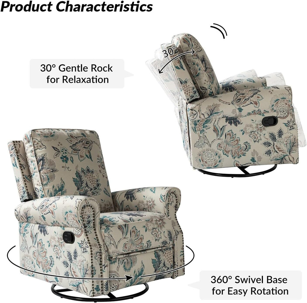 Farmhouse Upholstery Recliner with Rolled Arms Y488003