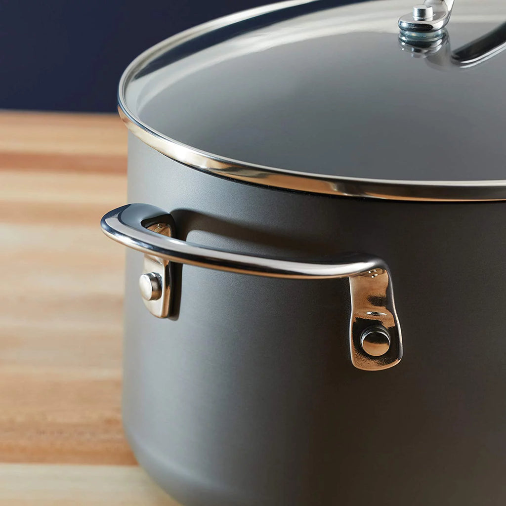 Hard Anodized 8 Quart Non-stick Oval Pasta Pot and Braiser Y660891