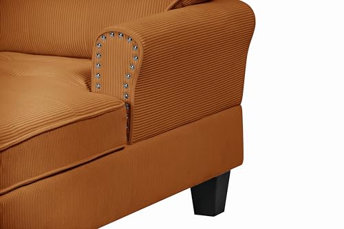 Green Corduroy Upholstered Chaise Lounge Sleeper Sofa Bed Chair X836